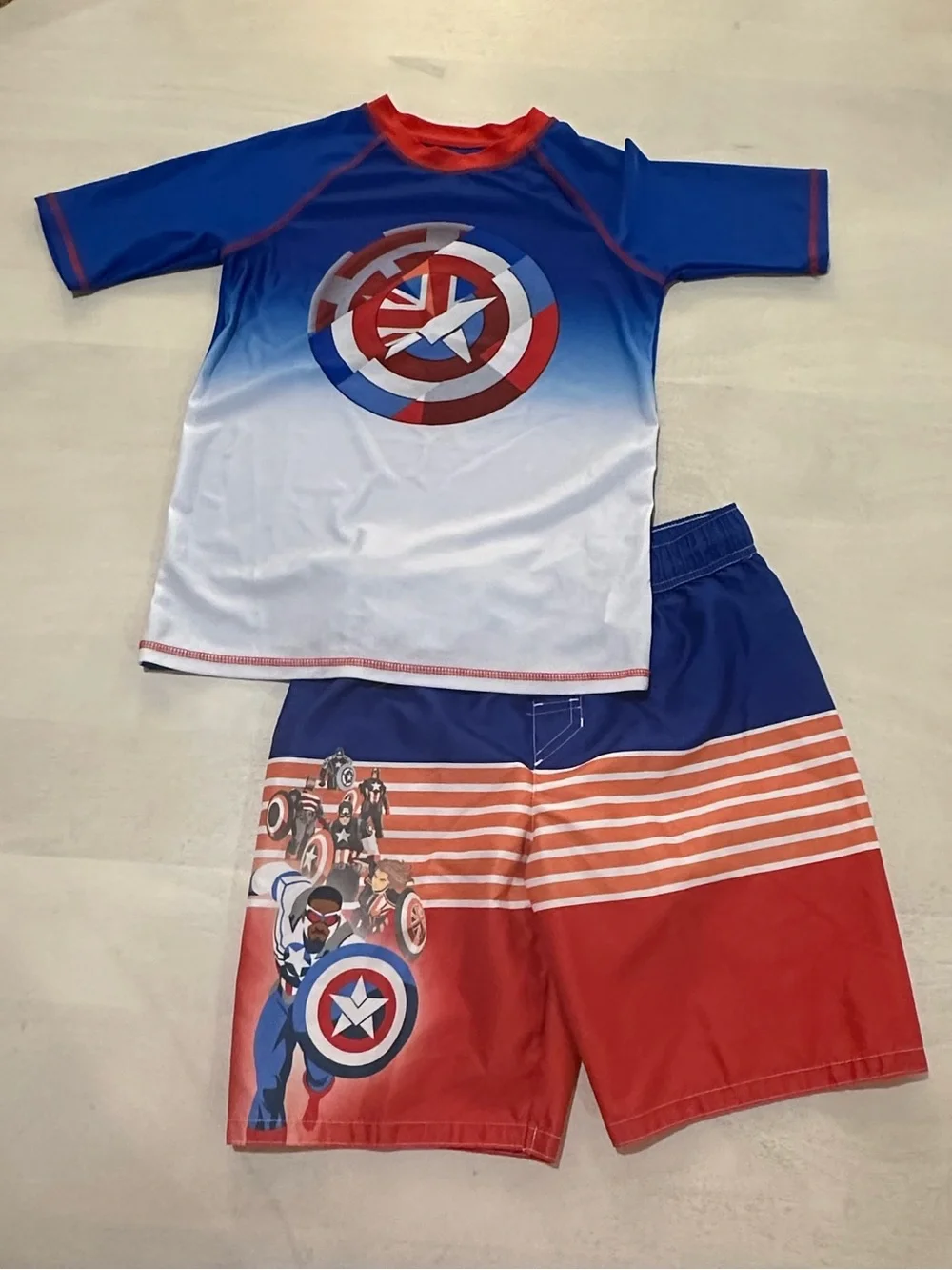 Marvel. Captain America Swim Top and Short Set.
